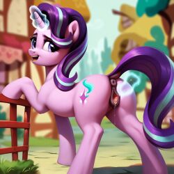 ai_generated animal_genitalia animal_pussy anus ass cutie_mark dock equid equine equine_genitalia equine_pussy female female_only feral feral_only friendship_is_magic furry hair hasbro horn horse my_little_pony pony purple_hair pussy quadruped solo starlight_glimmer tail unicorn