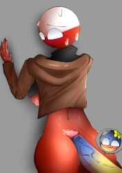 1futa 1girls 2d 44waa29304 back back_view bottomless breasts clothed clothing countryhumans countryhumans_girl erection female female_focus futa_on_female futanari grey_background huge_cock humanoid humanoid_penis looking_back partially_clothed penis poland_(countryhumans) simple_background solo_focus standing ukraine_(countryhumans)