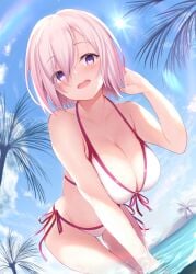 artist_request big_breasts bikini breasts cleavage collarbone fate/grand_order fate_(series) female large_breasts mash_kyrielight mashu shielder_(fate) shielder_(fate/grand_order) solo swimsuit swimwear type-moon