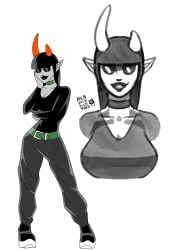 1girls alien alien_humanoid archvile_(artist) clothed clothed_female female female_focus female_only homestuck homestuck_oc homestuck_troll horn horns humanoid humanoid_alien original_character partially_colored solo solo_female troll