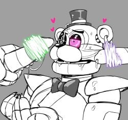 2022 animatronic anthro anthro_focus anthro_only bear bodypaint bow_tie bowtie censored censored_penis cum cum_on_face cum_string cum_trail digital_drawing_(artwork) digital_media_(artwork) erect_penis erection facepaint five_nights_at_freddy's five_nights_at_freddy's:_security_breach gay glamrock_bonnie_(fnaf) glamrock_freddy_(fnaf) headgear headwear heart-shaped_pupils hypnosis hypnotic_eyes machine male male/male/male male_anthro male_focus male_only mammal mammal_humanoid mind_control montgomery_gator_(fnaf) penis penis_grab penis_out robot robotic_genitalia robotic_penis scottgames shoulder_pads spaceandroids spiral_eyes steel_wool_studios submissive submissive_male top_hat ursid ursid_humanoid