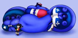 atlasdoesstuff belgium_(countryhumans) blueberry_inflation countryhumans countryhumans_girl france_(countryhumans) inflation louisiana_(countryhumans) quebec_(countryhumans) statehumans statehumans_girl stretched_clothing sunken_limbs