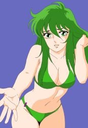 1girls bikini female green_eyes green_hair ophiuchus_shaina saint_seiya sexy shounen_jump shueisha silver_saints toei_animation weekly_shonen_jump weekly_shounen_jump