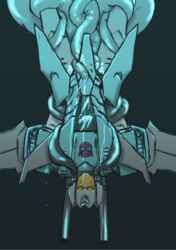 alien black_background bound brainstorm_(transformers) cybertronian humanoid machine male robot simple_background solo tentacle tentacle_sex transformers upside-down yellow_eyes zapperthecat