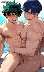 ai_generated boku_no_hero_academia gay haruartx izuku_midoriya male male_only my_hero_academia pecs tagme tenya_iida yaoi