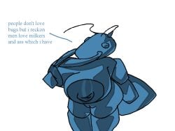 antennae big_ass big_breasts block_tales blue_body huge_areolae insect insects roblox supreme_ant