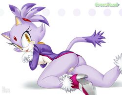 all_fours alternate_body_type ass blaze_the_cat blush breasts edit feline female fur greenhand purple_hair pussy sideboob sonic_(series)