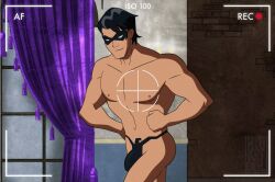 1boy batman_(series) dc dc_comics dick_grayson gay harley_quinn_(series) human male male_focus male_only muscular muscular_male nightwing nsfw nudkrt00n solo solo_focus teen_titans yaoi