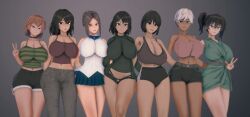 3d 3d_(artwork) 7girls big_ass big_breasts black_hair blue_eyes brown_eyes brown_hair cassandra_(takeo92) cleavage curvaceous curvy curvy_figure dark_hair elizabeth_(takeo92) green_eyes gwendoline_(takeo92) hotpants hourglass_figure huge_ass huge_breasts isabelle_(takeo92) jeans koikatsu large_ass large_breasts leila_(takeo92) looking_at_viewer miniskirt original original_character original_characters peace_sign pinup posing red_hair revealing_clothes runa_(takeo92) short_hair shortstack skimpy_clothes skirt standing takeo92 tank_top thick_thighs tight_clothing topwear twintails white_hair wide_hips yara_(takeo92)