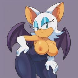 ai_generated artist_request big_breasts johnyboyelf looking_at_viewer nipples nude nude_female rouge_the_bat sonic_(series) sonic_the_hedgehog_(series) tagme