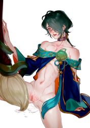 choker cum_drip cuntboy exposed_pussy intersex league_of_legends lukai_hwei