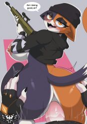 anthro ass ass_grab big_ass big_breasts butt dialogue epic_games feline fortnite fortnite:_battle_royale fur furry knightmoonlight98 male/female meow_skulls_(fortnite) penetration penis pussy reverse_cowgirl_position sex tagme text weapon