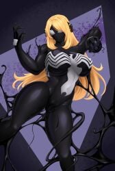 cynthia_(pokemon) living_clothes marvel rikatsuky she-venom symbiote tentacle venom venom_(marvel)