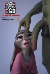 ai_generated big_penis bigger_male cum cute cute_face ears_down esd esdai extreme_size_difference fat_cock fat_penis female furry furry_female giant_penis judy_hopps oozing_cum orc orc_male penis purple_eyes rabbit rabbit_ears size_difference smaller_female tongue tongue_out zootopia