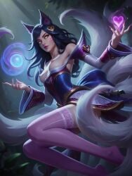 ahri ai_generated breasts breasts_out erect_nipples flashing flashing_breasts fox_ears fox_tail league_of_legends lingerie ragen ragen_nsfw seductive seductive_look seductive_pose seductive_smile stockings tail teasing thighhighs