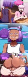 2boys 2femboys anal anal_sex dark-skinned_femboy femboy horny horny_femboy huge_ass huge_butt male/male male_only masterson_mansion nataliebum25 ortega_(pokemon) pink_hair pokemon pokemon_sv pokemon_trainer purple_hair rippling_ass sweaty sweaty_ass wide_hips