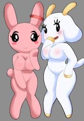 anthro artist_request breasts bunny_maloney candy_bunny charlotte_(bunny_maloney) featureless_breasts featureless_crotch furry goat goat_horns rabbit tagme