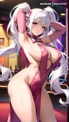 1girls ai_generated alice_(nikke) big_breasts dans_ai female goddess_of_victory:_nikke nikke pink_eyes white_hair