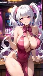 1girls ai_generated alice_(nikke) big_breasts dans_ai female goddess_of_victory:_nikke nikke pink_eyes white_hair