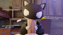 3d aidenz angry anthro black_body cub feline fellatio huge_cock human male male_cub male_only morgana_(persona) penis persona persona_5 smaller_male uncle_aiden yaoi