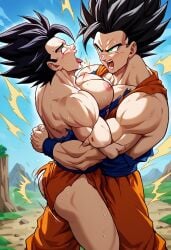 1futa 2 abdomen ai_generated angle at balls big breasts cock dragon_ball dragon_ball_z erection eyes futa_only futanari goku guys hair huge legs looking low naked nude_futanari nudity penis son_goku vegeta view viewer