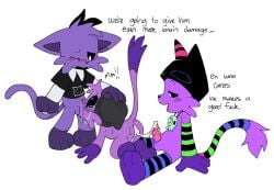 anthro anthro_on_anthro anthro_only catnap catnap_(poppy_playtime) critters_(poppy_playtime) domestic_cat feline feline furry_only no_humans ocs pachi_rizuu poppy_playtime poppy_playtime_(chapter_3) purple_fur purple_skin sex smiling_critters tagme