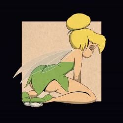 animated blonde_female blonde_hair disney fairy fairy_wings masturbation mushroom mushroom_insertion simple_background sir_red_fox tagme tinker_bell video