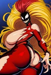 1girls ai_generated fangs hourglass_figure huge_ass huge_breasts humanoid marvel marvel_comics plump_ass scream_(marvel) scream_(spider-man) solo ssktch symbiote thick_ass wide_hips