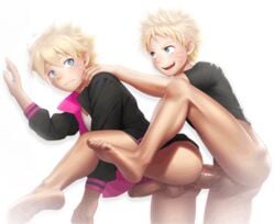 2boys anal anal_sex animated ass ass_juice barefoot blonde_hair blue_eyes blush boruto:_naruto_next_generations erection father_and_son feet gay grin homri incest male male_only multiple_boys naruto naughty_face penetration penis sex thrusting toes uzumaki_boruto uzumaki_naruto yaoi younger