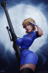 barretxiii blonde_hair female hellsing hourglass_figure nipple_bulge seras_victoria vampire weapon