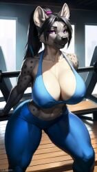 ai_generated animal_ears animal_humanoid anthro ass big_breasts cute female female_only furry furry_ass furry_breasts furry_ears furry_female furry_only furry_tail hi_res hyena hyenaloverai mammal nai_diffusion seductive stable_diffusion tongue tongue_out