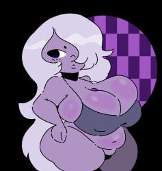 amethyst_(steven_universe) chubby huge_breasts long_hair pixel_art purple_body steven_universe windreg