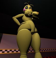 3d animatronic areola areolae ass bird bird_girl black_iris black_sclera boob breast_out breasts chica chica_(fnaf) chicken chicken_girl female female_focus female_only five_nights_at_freddy's fnaf furry girl holding_boobs holding_breast huge_breasts image looking_at_viewer naked pose pussy pussy_out render rendered robot sfm solo thick_thighs thighs toy_chica_(fnaf) vagina white_pupil women women_only yellow_body yellow_fur