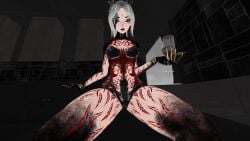 crotch_view dominant_female legs_spread strap-on vrchat vrchat_avatar wine