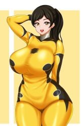 1girls asian asian_female big_breasts big_thighs breasts female female_focus geki_yellow juuken_sentai_gekiranger large_breasts super_sentai thick_thighs thighs treezero uzaki_ran