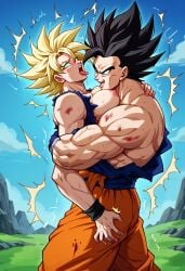 1futa 2 abdomen ai_generated angle at balls big breasts cock dragon_ball dragon_ball_z erection eyes futa_only futanari goku guys hair huge legs looking low naked nude_futanari nudity penis son_goku vegeta view viewer