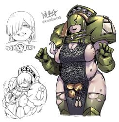 1boy 1girls adeptus_astartes armor armored_female armored_gloves artist_logo artist_name artist_signature astra_militarum bbw belly breasts chaos_(warhammer) chaos_space_marine chubby chubby_belly chubby_female cleavage cleavage_cutout cleavage_window closed_eyes closed_mouth cnmbwjx death_guard elbow_gloves female female_focus female_human gauntlets genderswap genderswap_(mtf) helmet high_resolution highres hips hug huge_breasts huge_thighs imperial_guard imperium_of_man large_breasts male male_human monster monster_girl nightmare_waifu open_mouth pale-skinned_female pale_skin pauldrons plague_marine post-human rule_63 ryuusei_(mark_ii) simple_background smile tentacle thick_thighs thigh_highs thigh_socks thigh_squish thighhighs thighs torn_clothes torn_clothing torn_legwear torn_pantyhose torn_thighhighs vomit warhammer_(franchise) warhammer_40k warts white_background white_hair wide_hips wide_thighs