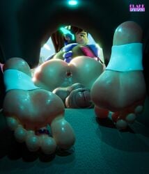 3d anus ass asshole balls blizzard_entertainment cock cock-tail d.va feet foot_fetish foot_focus futanari highres khornflakesfm mecha overwatch overwatch_2 penis shemale soles testicles toe_ring toes voyeur voyeurism