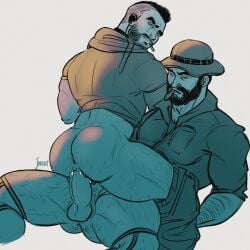 1boy 1cuntboy activision ass bara bara_ass barazoku beard boy_on_top call_of_duty call_of_duty:_modern_warfare_2 captain_price cigarette clothing cowgirl_position cum_in_pussy cuntboy cuntboy_penetrated daddy daddy_penetrates dilf gay gay_anal gay_domination gay_sex hairy_legs hairy_male half_naked hat intersex john_mactavish john_price jonarart_(artist) male male_only muscular muscular_cuntboy muscular_male penis_in_pussy pussy sex soap_(modern_warfare_2) vaginal_insertion vaginal_penetration vaginal_sex video_games yaoi