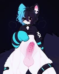 anthro big_penis bottom_heavy bottom_heavy_femboy femboy furry katsucoffee legwear two_tone_hair