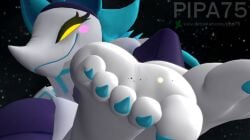 3d barefoot black_body blue_body blue_toenails deltarune feet foot_fetish fur furry giantess macro pipa75(artist) soles tasque_manager_(deltarune) toenails toes