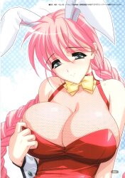 1girls 2010 big_boobs big_breasts big_tits boobs breasts bunnysuit female magaki_ryouta only_female original pink_hair smile tits