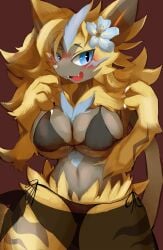 1girls aurora_(nbanoob) big_breasts breasts cleavage female furry huge_breasts iz0n448 nintendo pokemon pokemon_(species) tagme thick_thighs wide_hips zeraora