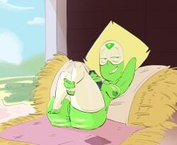 1girls cartoon_network gem_(species) green_skin grey_body looking_at_viewer peridot_(steven_universe) pokachu_(artist) steven_universe