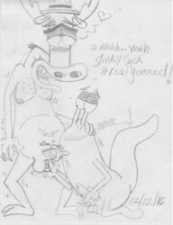 anthro balls camp_lazlo duo erection fellatio gay male masturbation moose penis scoutmaster_lumpus slinkman slug toonophile