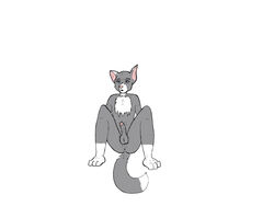 1boy 4:3 anthro candoris domestic_cat felid feline felis genitals hi_res looking_at_viewer lying male male_only mammal on_back penis presenting solo tom_and_jerry tom_cat white_background