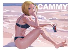 1girls beach bikini british cammy_white capcom female female_only fighting_game fully_clothed island solo street_fighter street_fighter_6 swimsuit water