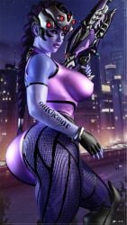 1girls 3d absurdres amelie_lacroix ass ass_focus big_ass blender blizzard_entertainment bodysuit bubble_ass bubble_butt cga3d curvaceous curvy curvy_body curvy_female curvy_figure erotichris female female_only highres huge_ass large_ass overwatch overwatch_2 solo thick_thighs tight_clothing voluptuous voluptuous_female wide_hips widowmaker