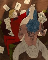 2boys anal_sex ass_out blackbeard edward_teach fancy_clothing gay gay_sex gaywatson hidden_penis leg_up long_hair long_hair_male male male_only missionary_position our_flag_means_death papers partially_clothed partially_nude pirate red_suit stede_bonnet tattoos wanted_poster yaoi
