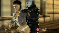 1boy 2024 3d alyx_vance anal anal_insertion anal_sex breasts clothed_sex dark_hair female female_penetrated half-life half-life_2 light-skinned_female light_skin male male_penetrating metrocop panties partially_clothed pleasure_face sfm sfm_nsfw source_filmmaker valve valve_(company)